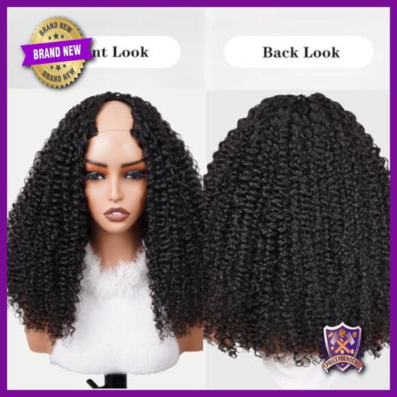 Human Hair V Part Wig 14 Inch Glueless Clip In 180% Density Curly main image 5
